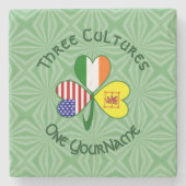 ケルトの小花 アメリカスコットランドアイルランド 国旗カスタマイズ ストーンコースター (正面)