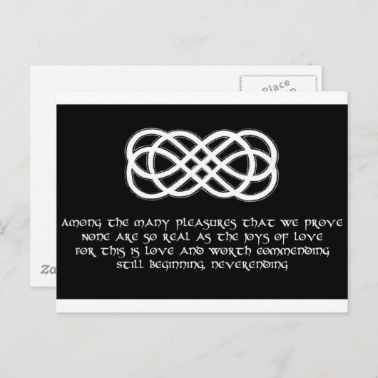 ケルトの恋の結び目と詩 ポストカード (正面/裏面)