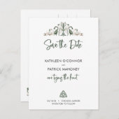 ケルトの愛の結び目ロマンチックな結婚式の日付を保存 案内ポストカード (正面/裏面)