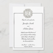 ケルトの木の命の白結婚式招待状 招待状 (正面)