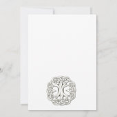 ケルトの木の命の白結婚式招待状 招待状 (裏面)