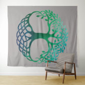 ケルトの木の水彩 タペストリー (インサイチュ(横))