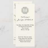 ケルトの木の生命結婚式 プログラム (正面/裏面)