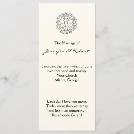 ケルトの木の生命結婚式 プログラム (正面)