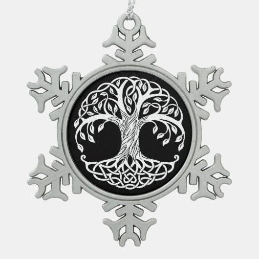 ケルトの木オーナメント スノーフレークピューターオーナメント (正面)