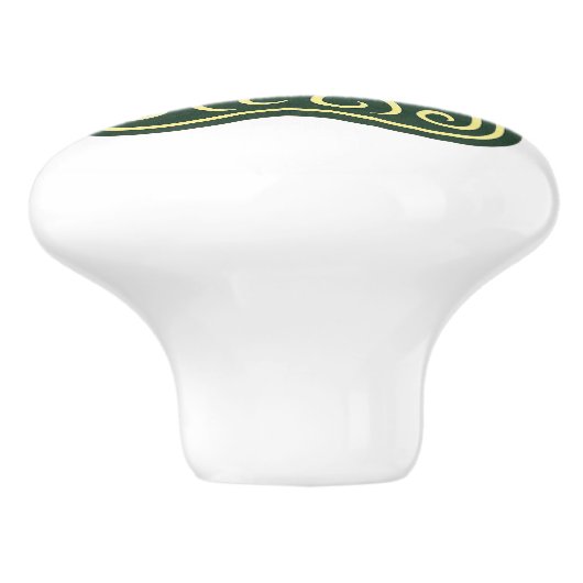 ケルトの渦巻き模様の松とクリームのセラミックノブ セラミックノブ (側面)