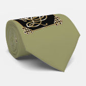 ケルトの狼 – 黒の背景 ネクタイ (ロール)