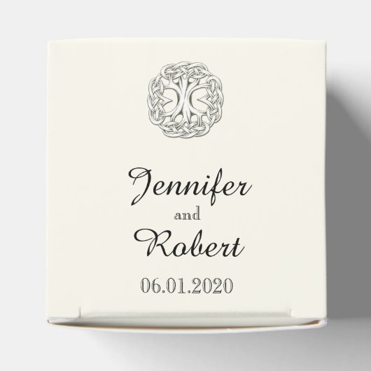ケルトの生命の木の結婚式の引き出物箱 フェイバーボックス (上部)