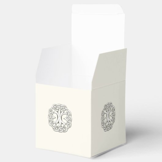 ケルトの生命の木の結婚式の引き出物箱 フェイバーボックス (オープン)