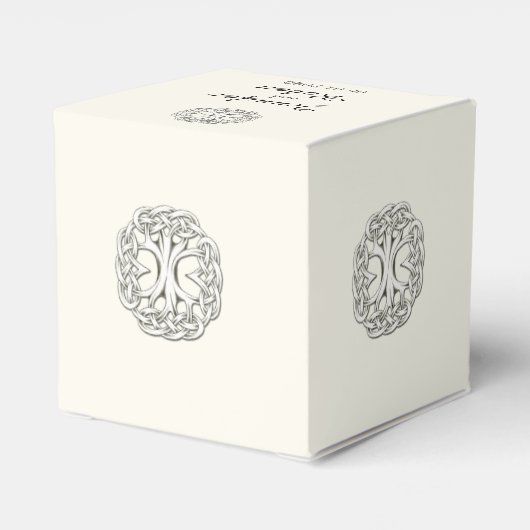 ケルトの生命の木の結婚式の引き出物箱 フェイバーボックス (裏面サイド)
