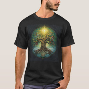 ケルトの生命の樹 ユグドラシル グロー 魔法のノルウェー Tシャツ