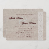 ケルトの結び目が施された素朴な麻布の伝統的なアイルランド風 セーブザデート (正面/裏面)