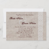 ケルトの結び目が施された素朴な麻布の伝統的なアイルランド風 セーブザデート (正面)