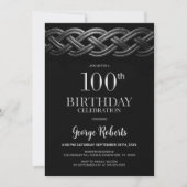 ケルトの結び目 100歳の誕生日パーティー 招待状 (正面)
