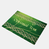 ケルトの緑のノットと葉ズ ドアマット (アングル)