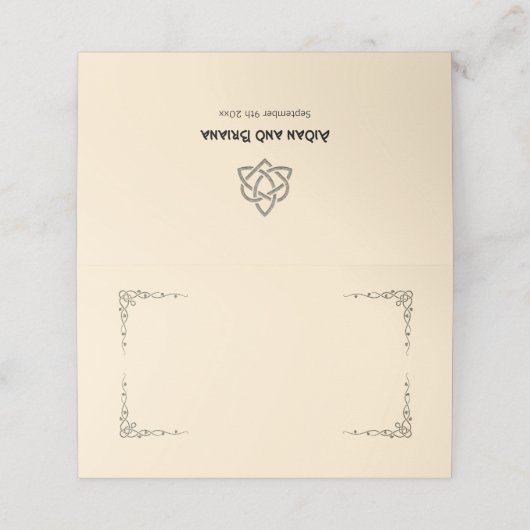 ケルトの記号と空白の葉 プレイスカード (外部開封)