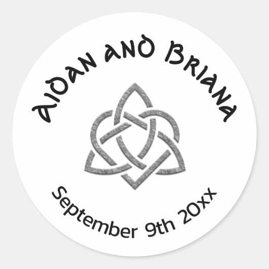 ケルトの記号と葉 ラウンドシール (正面)