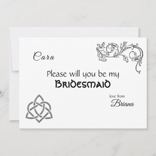 ケルトの記号と葉 招待状 (正面)