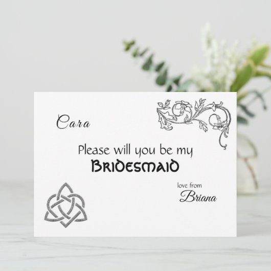 ケルトの記号と葉 招待状 (スタンド正面)