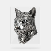 ケルトの銀の猫の頭 - 隠密の戦士へ アクリルサイン (正面)