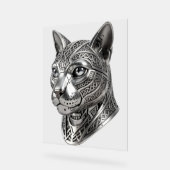 ケルトの銀の猫の頭 - 隠密の戦士へ アクリルサイン (傾斜)