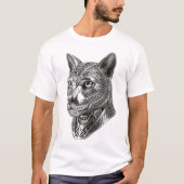 ケルトの銀の猫の頭 - 隠密の戦士へ Tシャツ (正面)