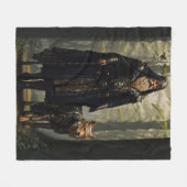 ケルトの魔法使いと狼 フリースブランケット (正面(横))