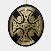 ケルトの黄金の結び目 セラミックオーナメント (左)