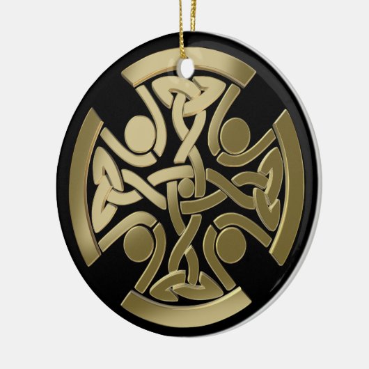 ケルトの黄金の結び目 セラミックオーナメント (左)