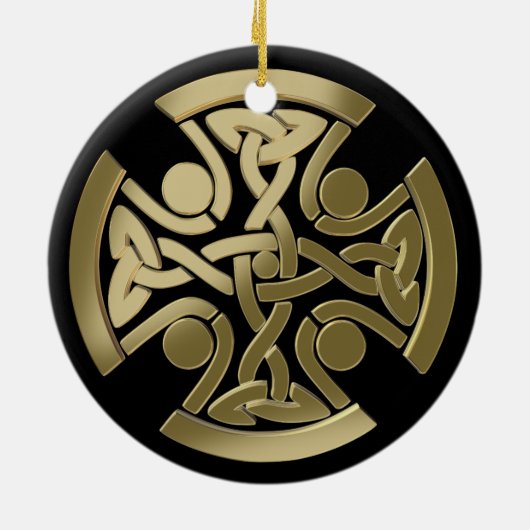 ケルトの黄金の結び目 セラミックオーナメント (裏面)