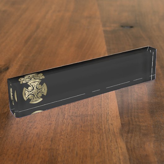 ケルトの黄金の結び目 デスクネームプレート (側面)