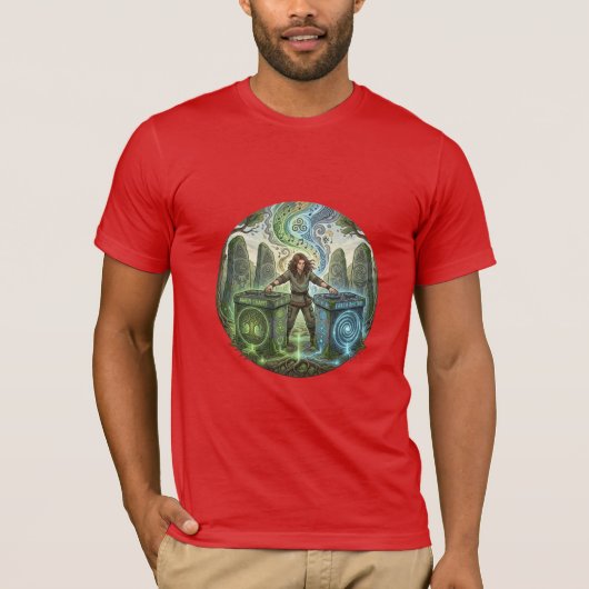 ケルトのDJ儀式イラストTシャツ Tシャツ (正面)