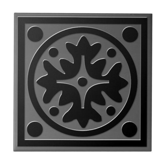 ケルトインスパイアタイル# 1グレーステンレス鋼ルック タイル (正面)