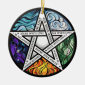 ケルトウィッカ信者ウィッ異教のチウィッチクラフトクリスマス セラミックオーナメント (正面)