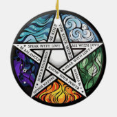 ケルトウィッカ信者ウィッ異教のチウィッチクラフトクリスマス セラミックオーナメント (裏面)