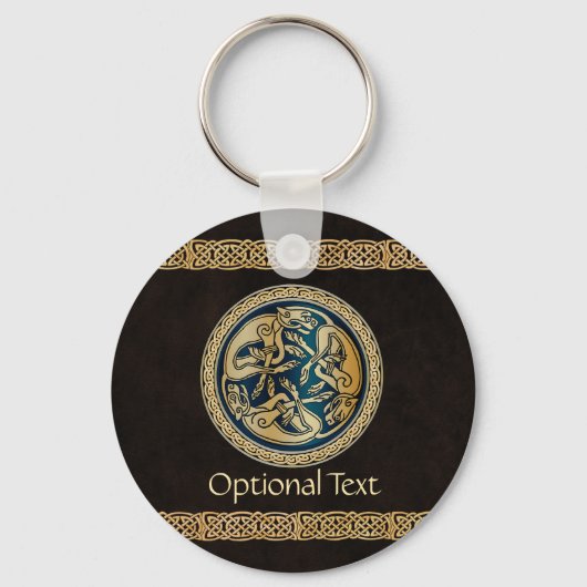 ケルトウルフ結び糸細工トライアド キーホルダー (正面)