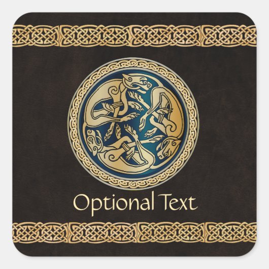 ケルトウルフ結び糸細工トライアド スクエアシール (正面)