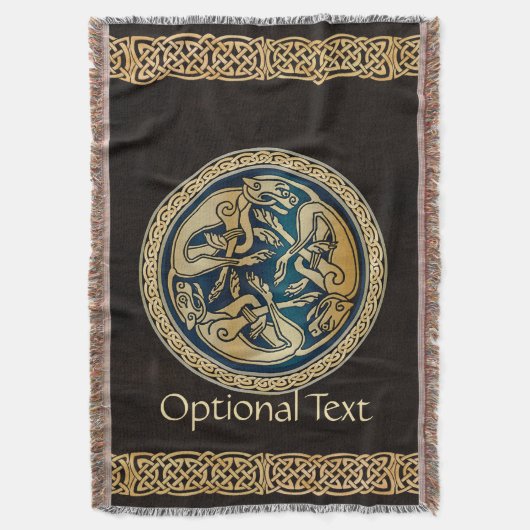 ケルトウルフ結び糸細工トライアド スローブランケット (正面縦)