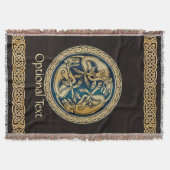 ケルトウルフ結び糸細工トライアド スローブランケット (正面)