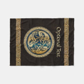 ケルトウルフ結び糸細工トライアド フリースブランケット (正面(横))