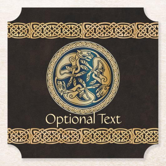 ケルトウルフ結び糸細工トライアド ペーパーコースター (正面)