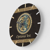 ケルトウルフ結び糸細工トライアド ラージ壁時計 (傾斜)