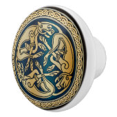 ケルトウルフ結び糸細工三徴 セラミックノブ (右)