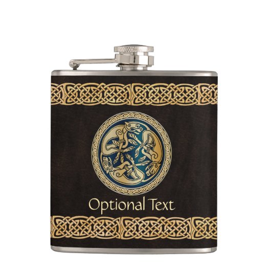 ケルトウルフ結び糸細工三徴 フラスク (正面)