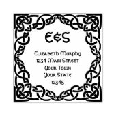 ケルトエレガントク結婚のケルト結び目模様差出人住所 ラバースタンプ (インプリント)