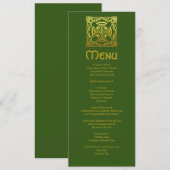 ケルトエレガントス結婚グリーンフェイク金ゴールドケルト結び目模様 メニュー (正面/裏面)