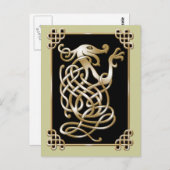 ケルトオオカミ - 黒背景 ポストカード (正面/裏面)