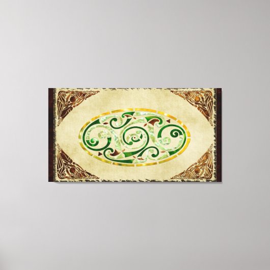 ケルトオールド伝統的フォークアート キャンバスプリント (正面)