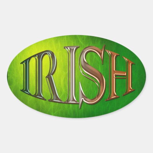 ケルトクラシックアイリッシュフラッグコレクション 楕円形シール (正面)