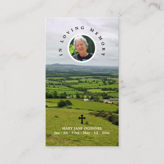 ケルトクロスシャームロックアイリッシュ葬式祈りの言葉 名刺 (正面)